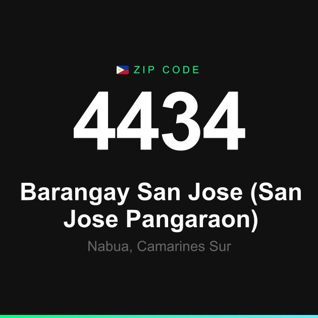 Shareable ZIP code 4434 card for Barangay San Jose (San Jose Pangaraon)