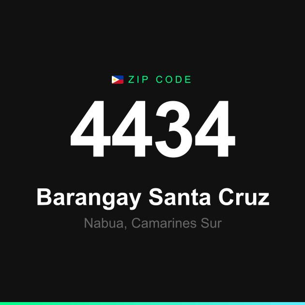 Shareable ZIP code 4434 card for Barangay Santa Cruz