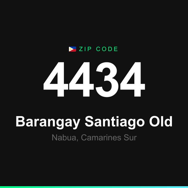 Shareable ZIP code 4434 card for Barangay Santiago Old