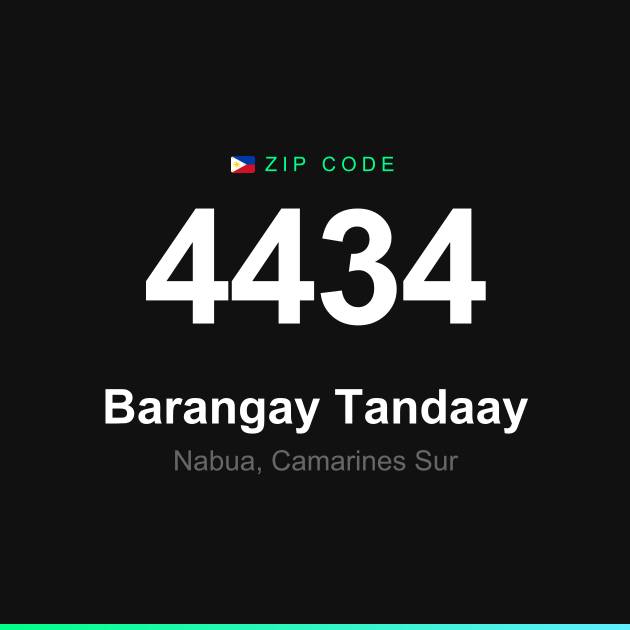 Shareable ZIP code 4434 card for Barangay Tandaay