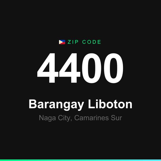 Shareable ZIP code 4400 card for Barangay Liboton