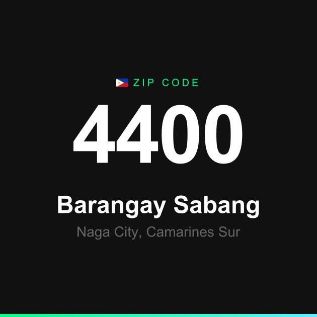 Shareable ZIP code 4400 card for Barangay Sabang