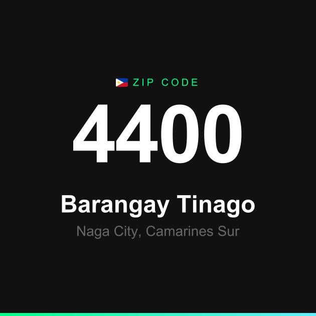 Shareable ZIP code 4400 card for Barangay Tinago