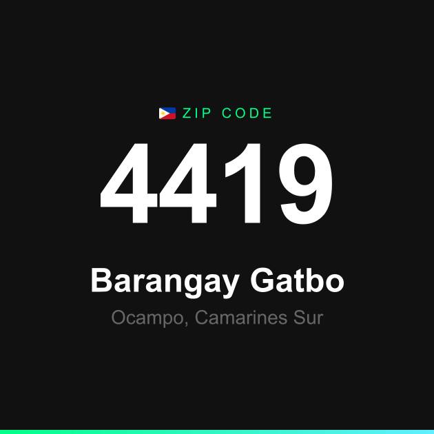 Shareable ZIP code 4419 card for Barangay Gatbo