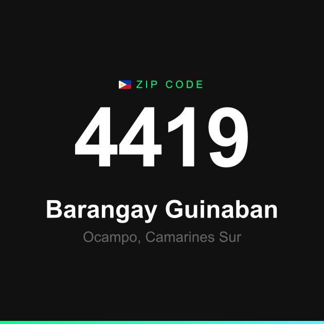 Shareable ZIP code 4419 card for Barangay Guinaban