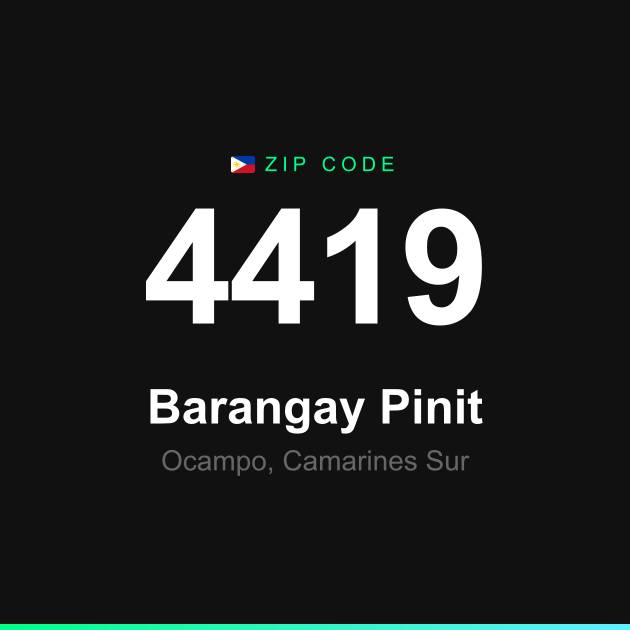 Shareable ZIP code 4419 card for Barangay Pinit