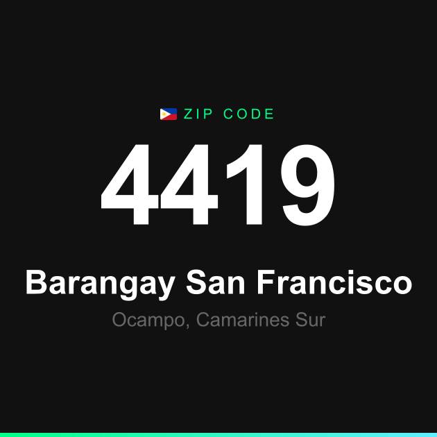 Shareable ZIP code 4419 card for Barangay San Francisco