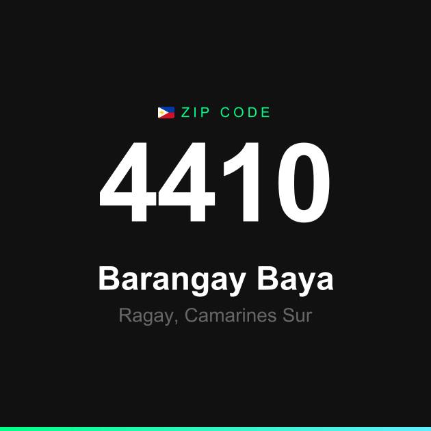 Shareable ZIP code 4410 card for Barangay Baya