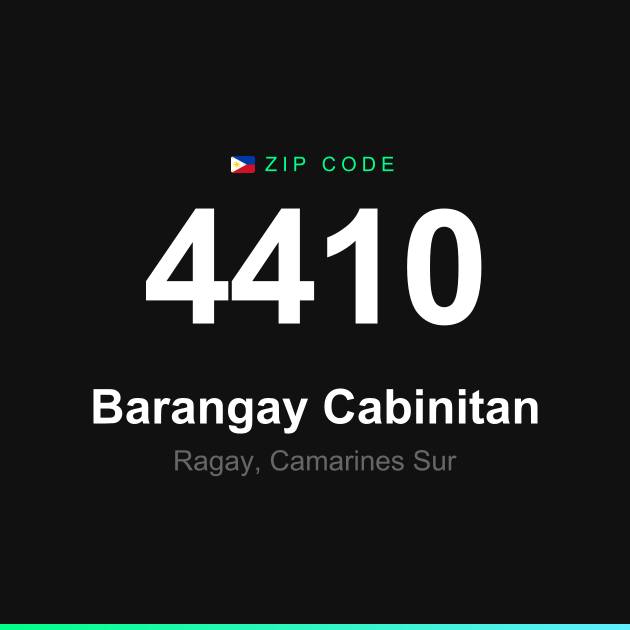 Shareable ZIP code 4410 card for Barangay Cabinitan