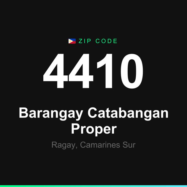 Shareable ZIP code 4410 card for Barangay Catabangan Proper