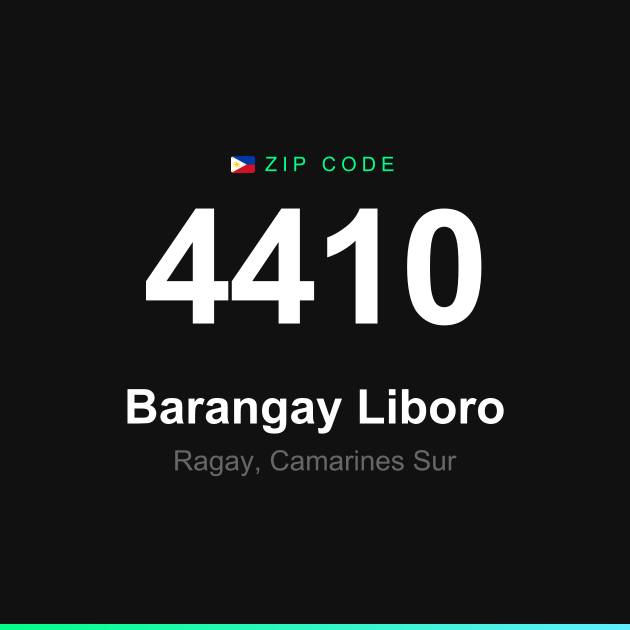 Shareable ZIP code 4410 card for Barangay Liboro