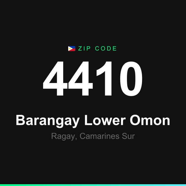 Shareable ZIP code 4410 card for Barangay Lower Omon