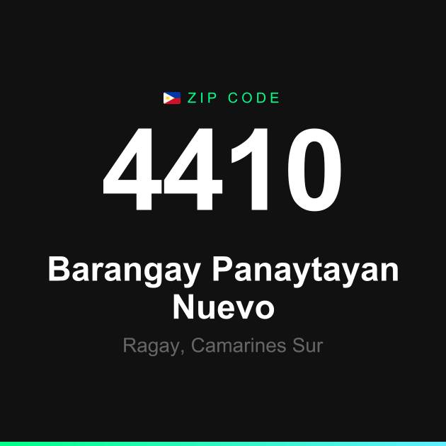 Shareable ZIP code 4410 card for Barangay Panaytayan Nuevo