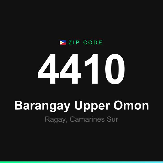 Shareable ZIP code 4410 card for Barangay Upper Omon
