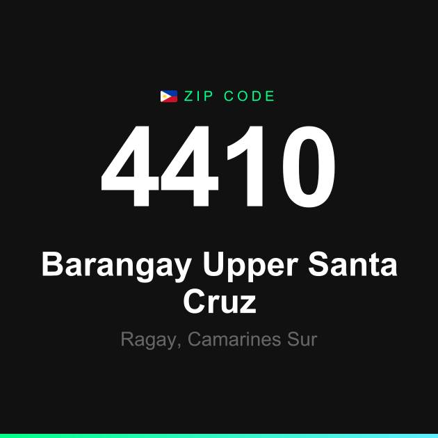 Shareable ZIP code 4410 card for Barangay Upper Santa Cruz