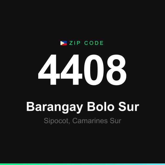 Shareable ZIP code 4408 card for Barangay Bolo Sur