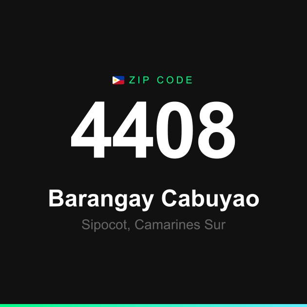 Shareable ZIP code 4408 card for Barangay Cabuyao