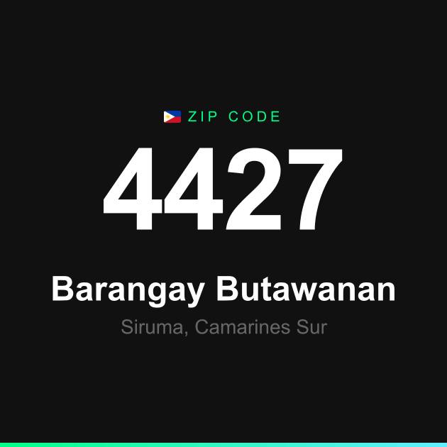 Shareable ZIP code 4427 card for Barangay Butawanan