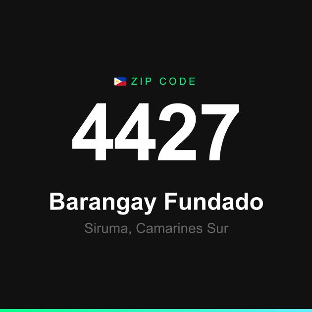 Shareable ZIP code 4427 card for Barangay Fundado