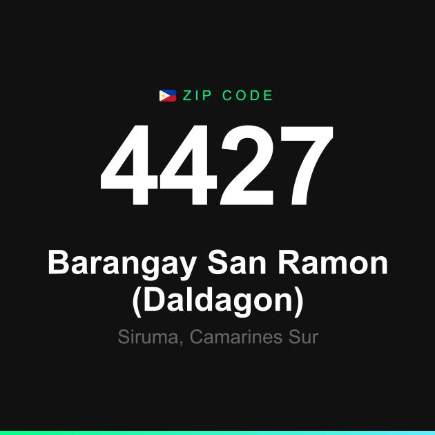 Shareable ZIP code 4427 card for Barangay San Ramon (Daldagon)