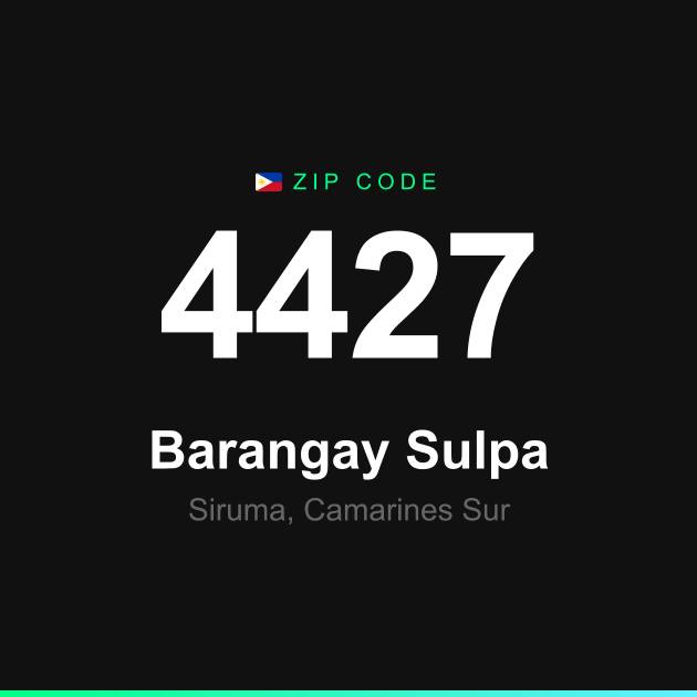 Shareable ZIP code 4427 card for Barangay Sulpa