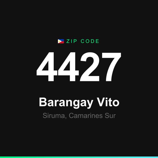 Shareable ZIP code 4427 card for Barangay Vito