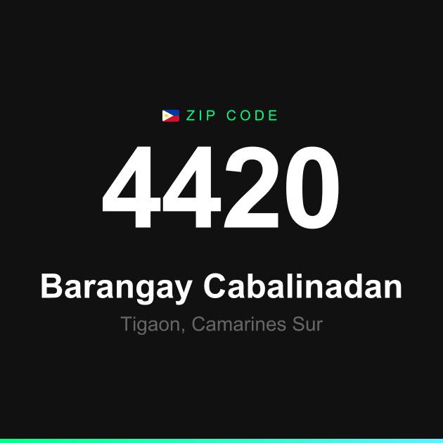 Shareable ZIP code 4420 card for Barangay Cabalinadan