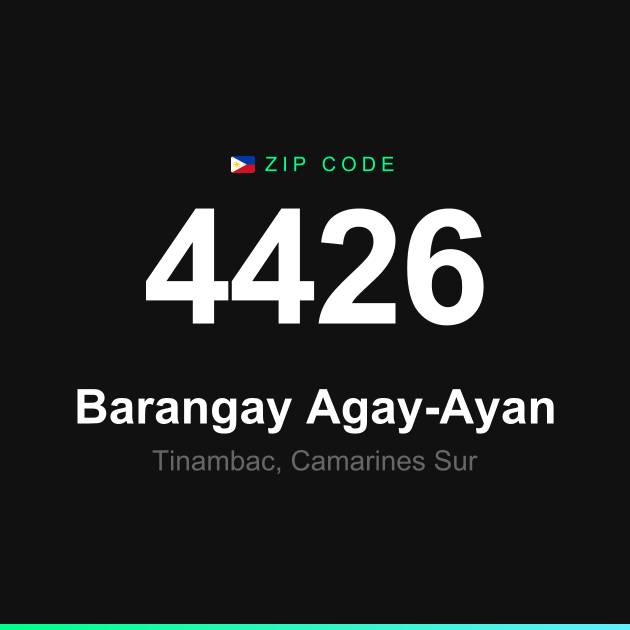 Shareable ZIP code 4426 card for Barangay Agay-Ayan