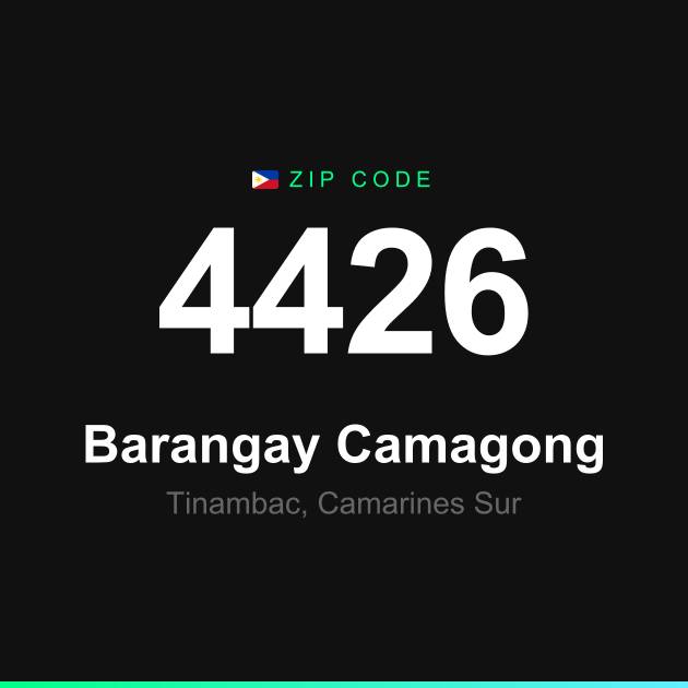 Shareable ZIP code 4426 card for Barangay Camagong