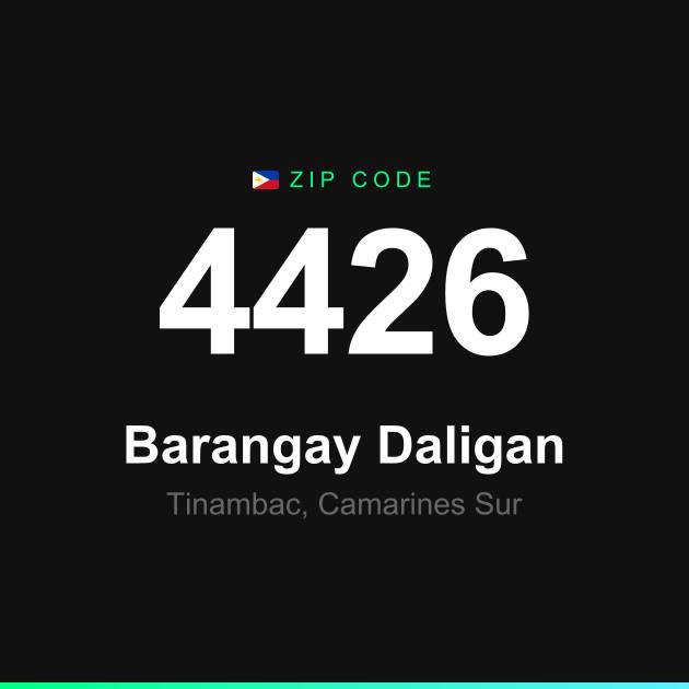 Shareable ZIP code 4426 card for Barangay Daligan