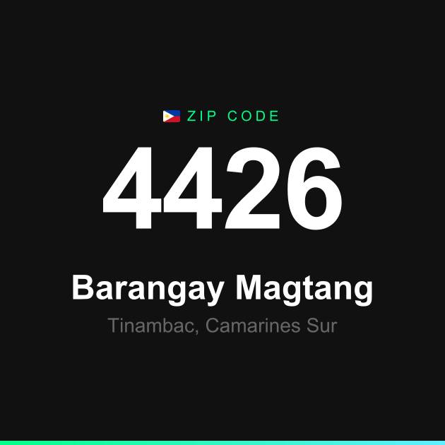 Shareable ZIP code 4426 card for Barangay Magtang