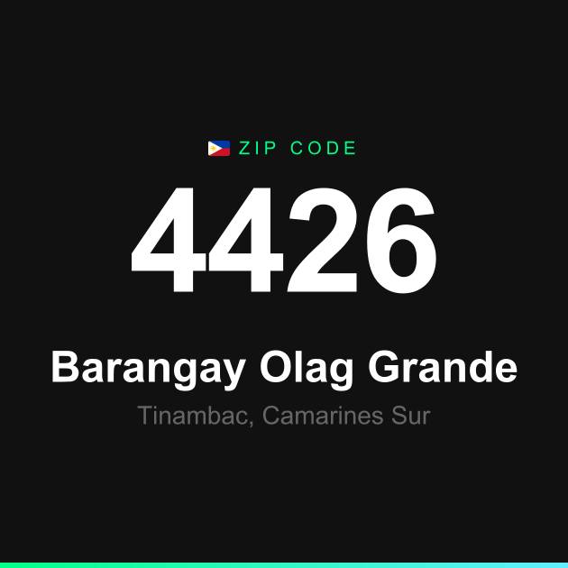 Shareable ZIP code 4426 card for Barangay Olag Grande