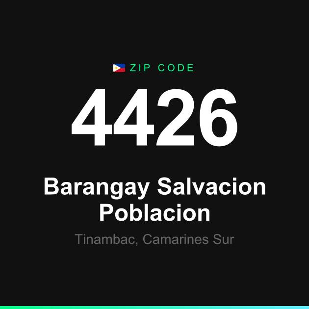 Shareable ZIP code 4426 card for Barangay Salvacion Poblacion