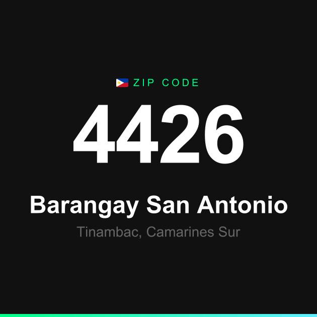 Shareable ZIP code 4426 card for Barangay San Antonio