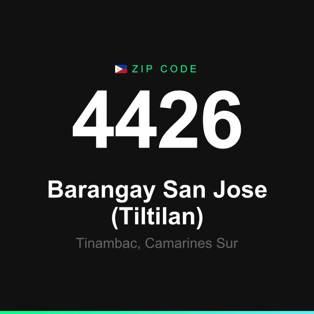 Shareable ZIP code 4426 card for Barangay San Jose (Tiltilan)