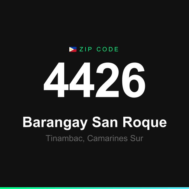 Shareable ZIP code 4426 card for Barangay San Roque