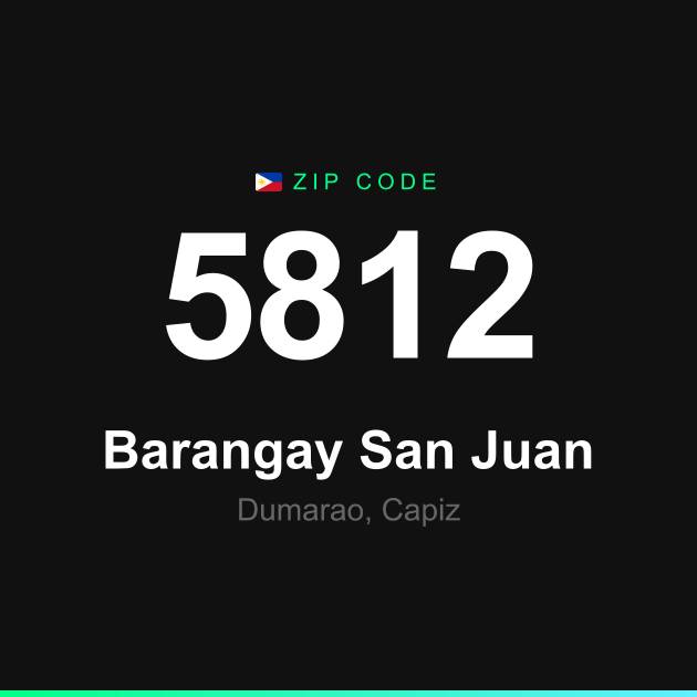 Shareable ZIP code 5812 card for Barangay San Juan
