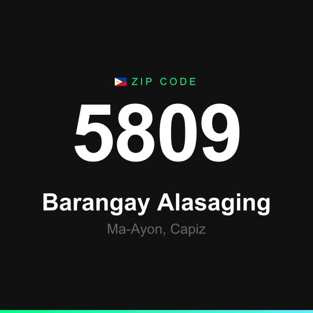 Shareable ZIP code 5809 card for Barangay Alasaging