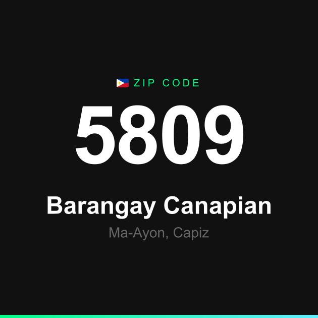 Shareable ZIP code 5809 card for Barangay Canapian