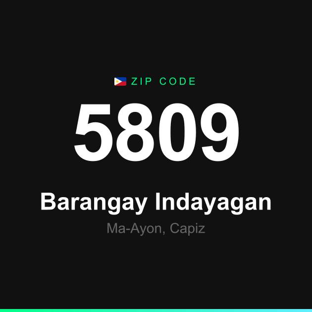 Shareable ZIP code 5809 card for Barangay Indayagan