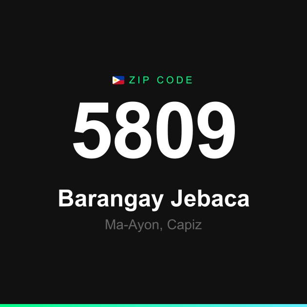 Shareable ZIP code 5809 card for Barangay Jebaca