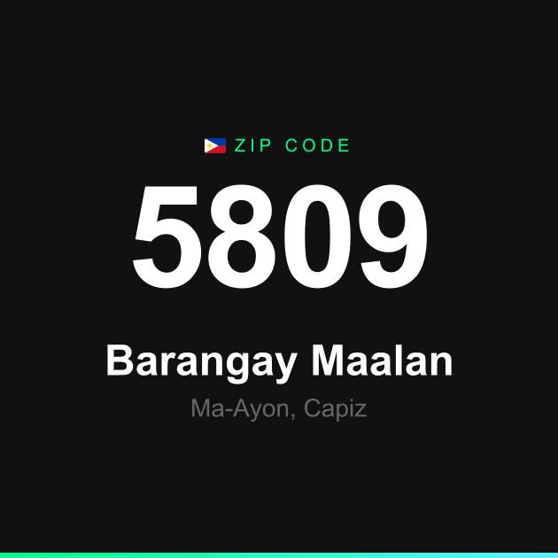 Shareable ZIP code 5809 card for Barangay Maalan
