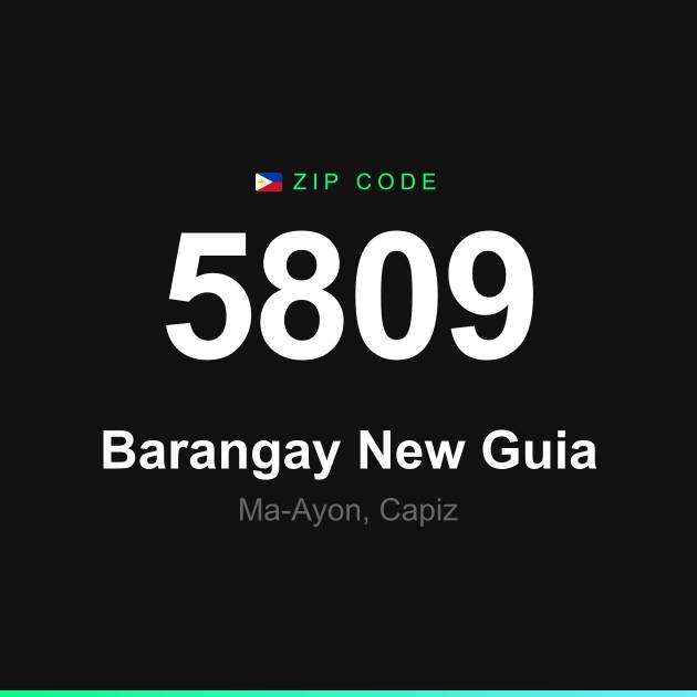 Shareable ZIP code 5809 card for Barangay New Guia