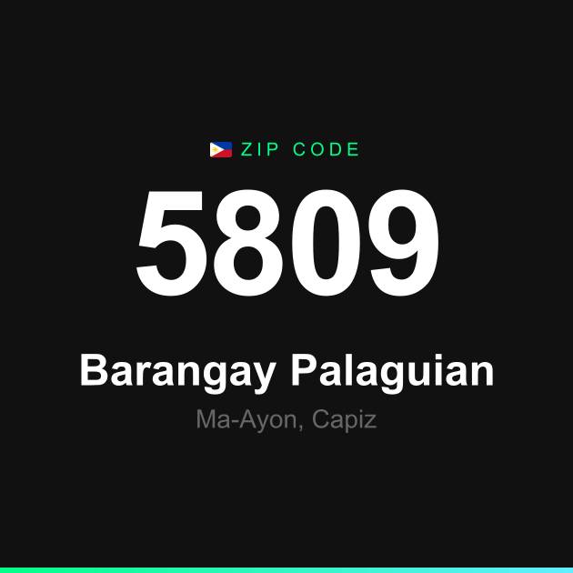Shareable ZIP code 5809 card for Barangay Palaguian
