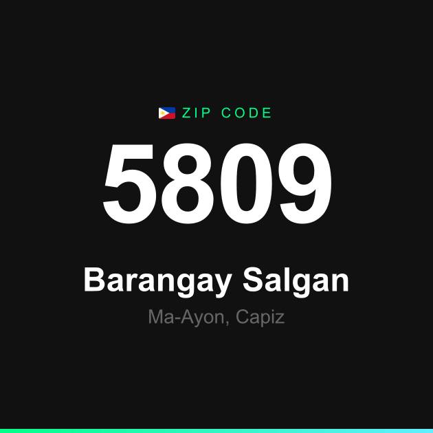 Shareable ZIP code 5809 card for Barangay Salgan
