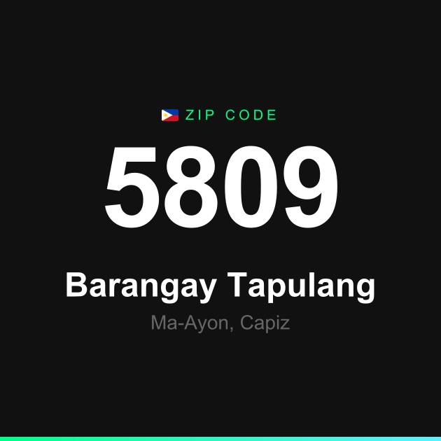 Shareable ZIP code 5809 card for Barangay Tapulang