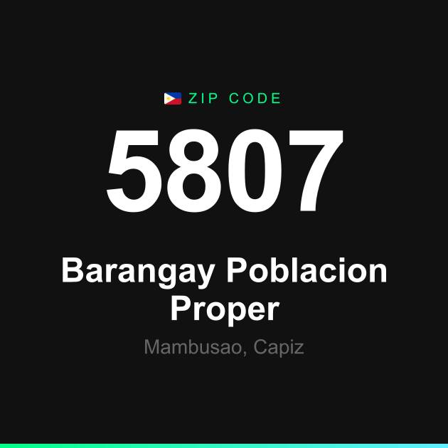 Shareable ZIP code 5807 card for Barangay Poblacion Proper
