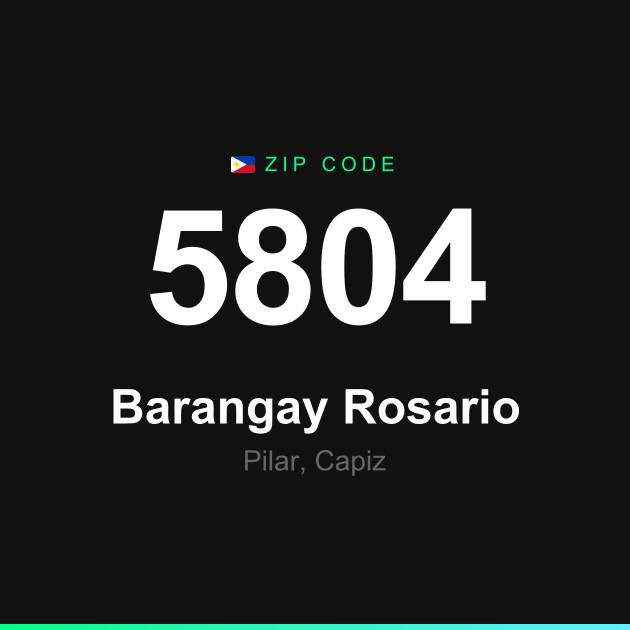 Shareable ZIP code 5804 card for Barangay Rosario