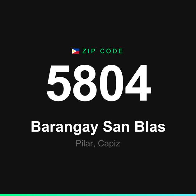 Shareable ZIP code 5804 card for Barangay San Blas