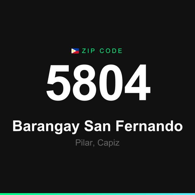 Shareable ZIP code 5804 card for Barangay San Fernando